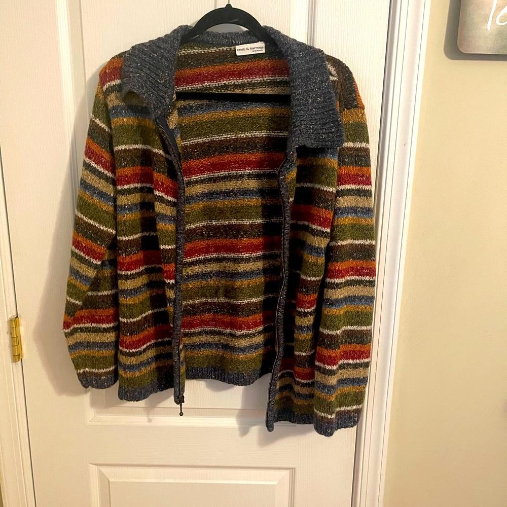 Croft and Barrow zip up multicolor cardigan